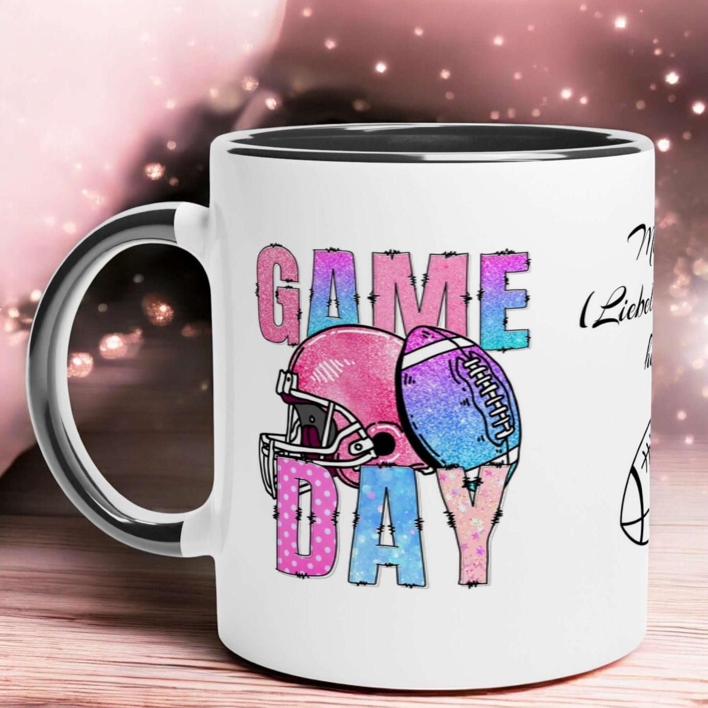 🏈 Game Day Tasse – Personalisiert mit deinem Namen & Lieblingsverein + GRATIS Lesezeichen zum Sofort-Download & zum Selber-Ausmalen in deinen Lieblingsfarben! 🎁📖🎨🔥 - Lilidesigns