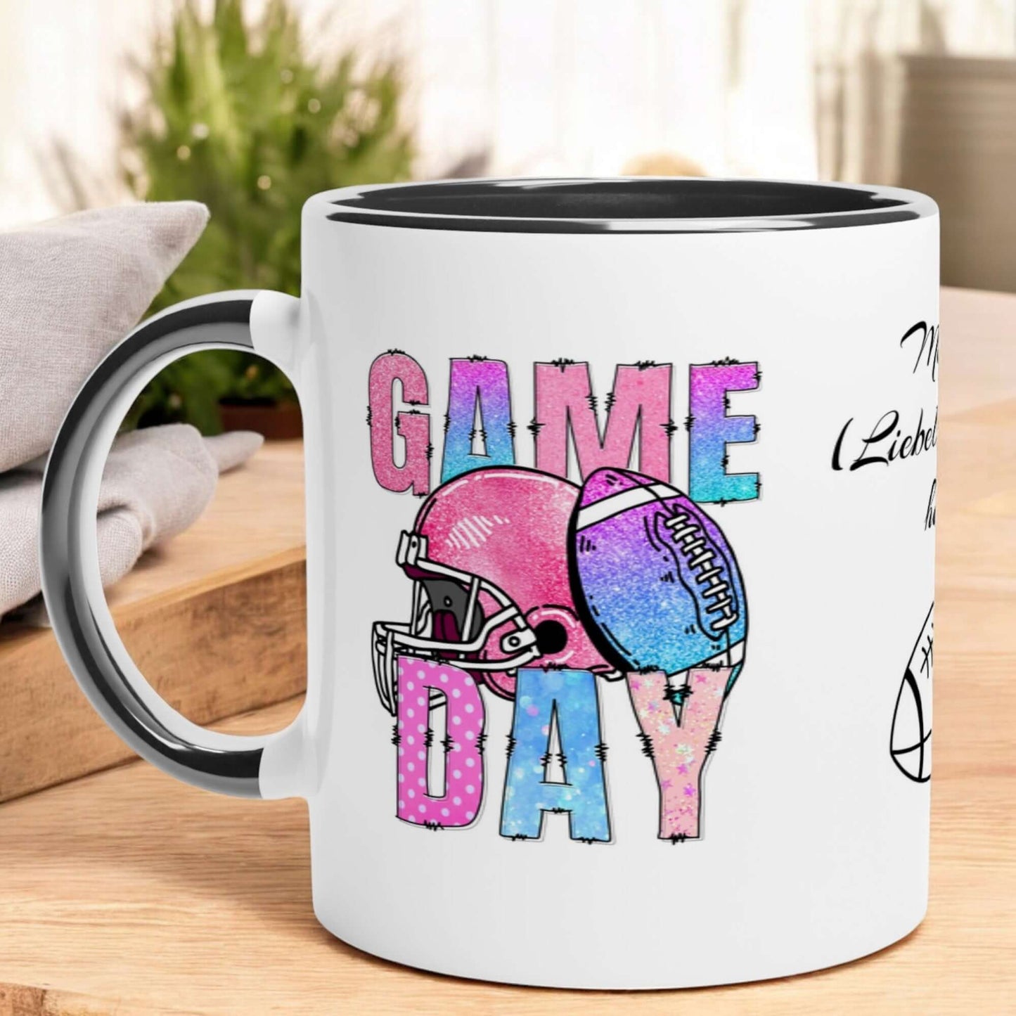 🏈 Game Day Tasse – Personalisiert mit deinem Namen & Lieblingsverein + GRATIS Lesezeichen zum Sofort-Download & zum Selber-Ausmalen in deinen Lieblingsfarben! 🎁📖🎨🔥 - Lilidesigns