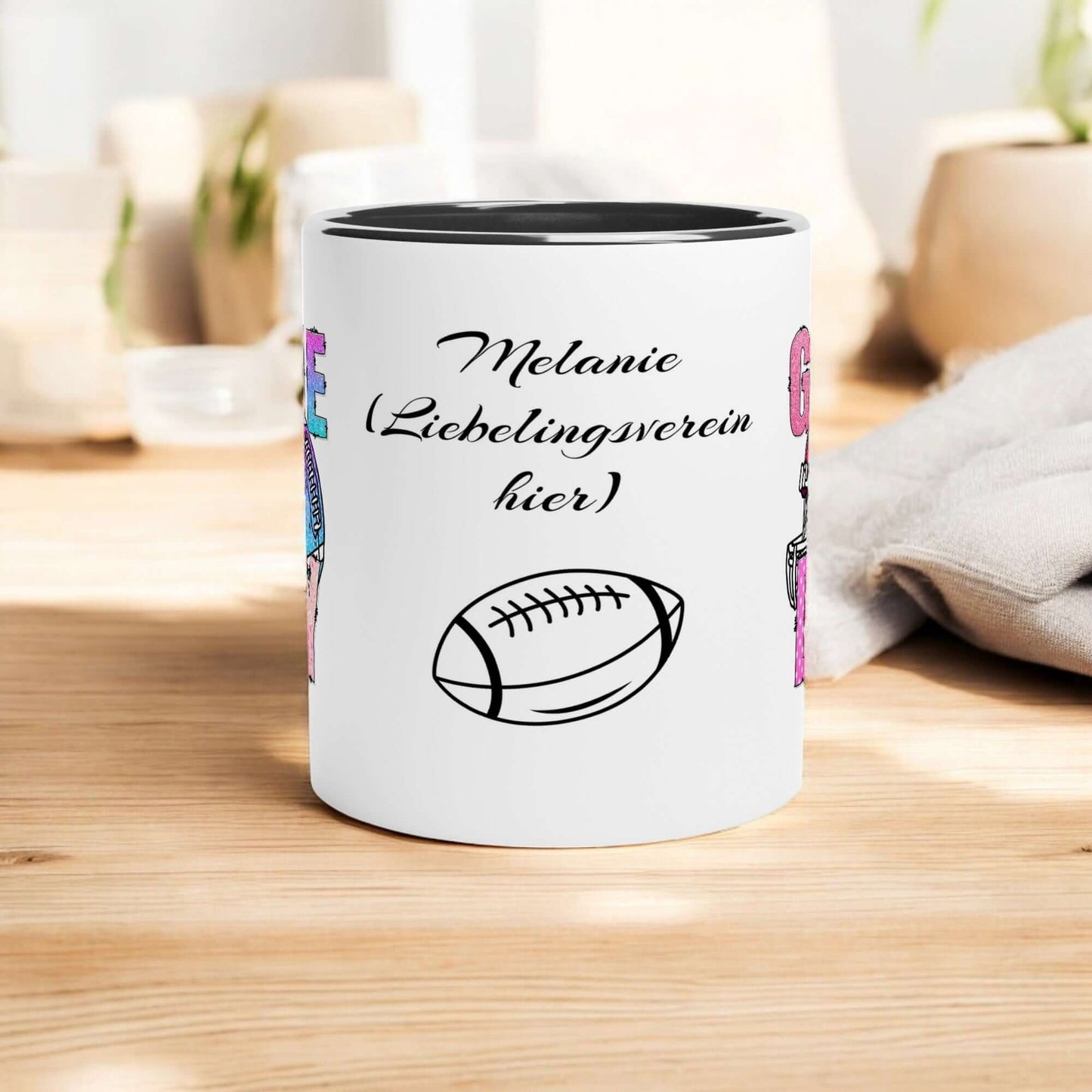 🏈 Game Day Tasse – Personalisiert mit deinem Namen & Lieblingsverein + GRATIS Lesezeichen zum Sofort-Download & zum Selber-Ausmalen in deinen Lieblingsfarben! 🎁📖🎨🔥 - Lilidesigns