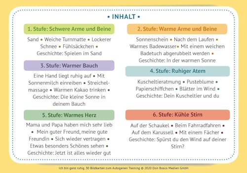Ich bin ganz ruhig. 30 Bildkarten zum Autogenen Training mit Kindern.: Entspannung und Ausgeglichenheit für Kinder. Für KITA, Kindergruppen & ... und innere Balance. 30 Ideen auf Bildkarten)