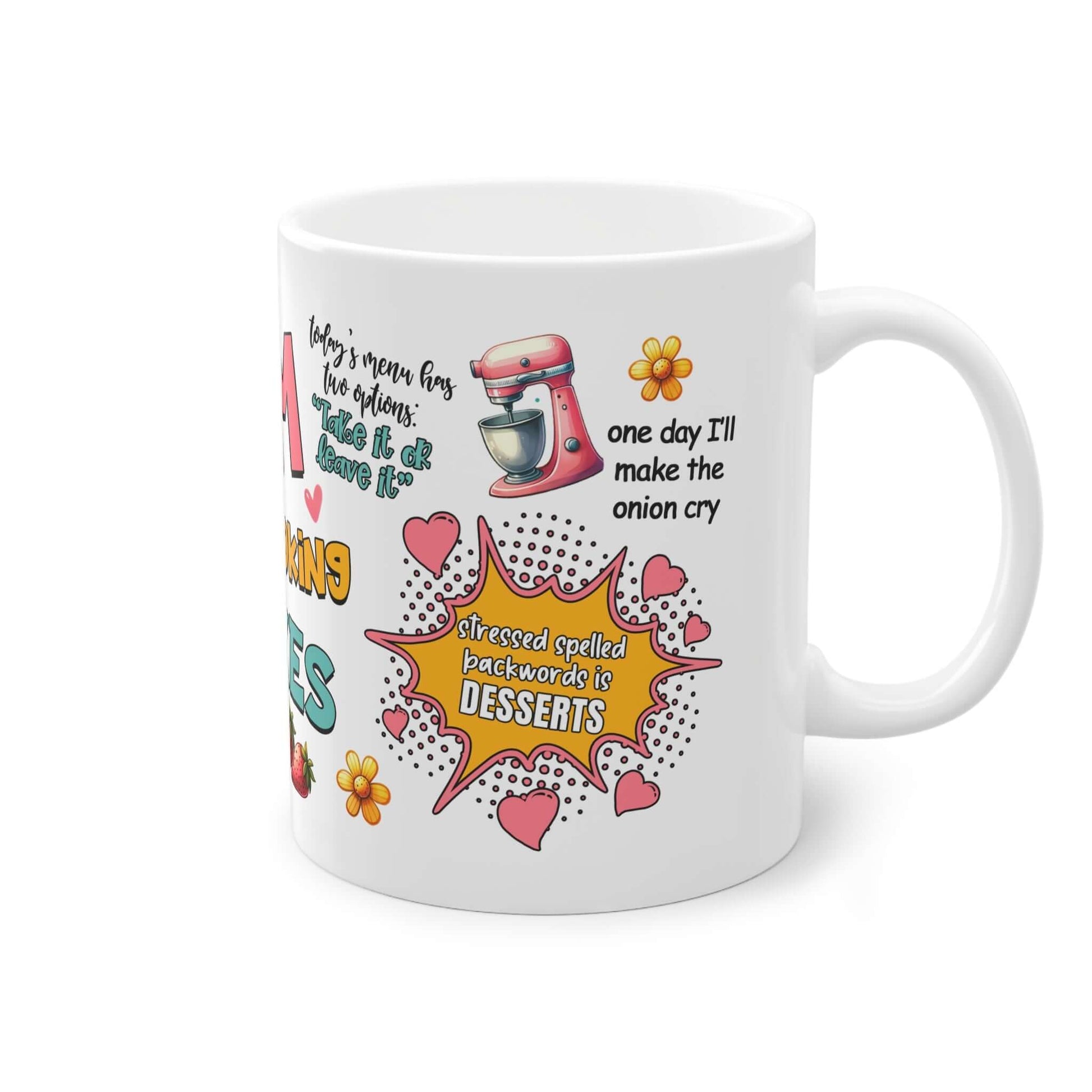 ☕ Mom Cooking Jokes Tasse – Für alle Küchenheldinnen mit Humor! 🍓✨ – Mit Gratis Lesezeichen-Download! 📚✨ - Lilidesigns