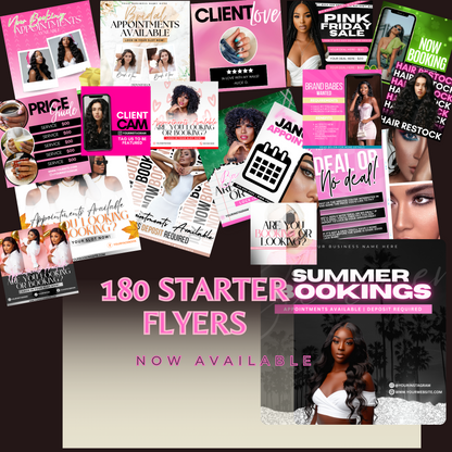 🌟 Transform Your Beauty Brand with 180 Canva-Ready Flyers! 🌟