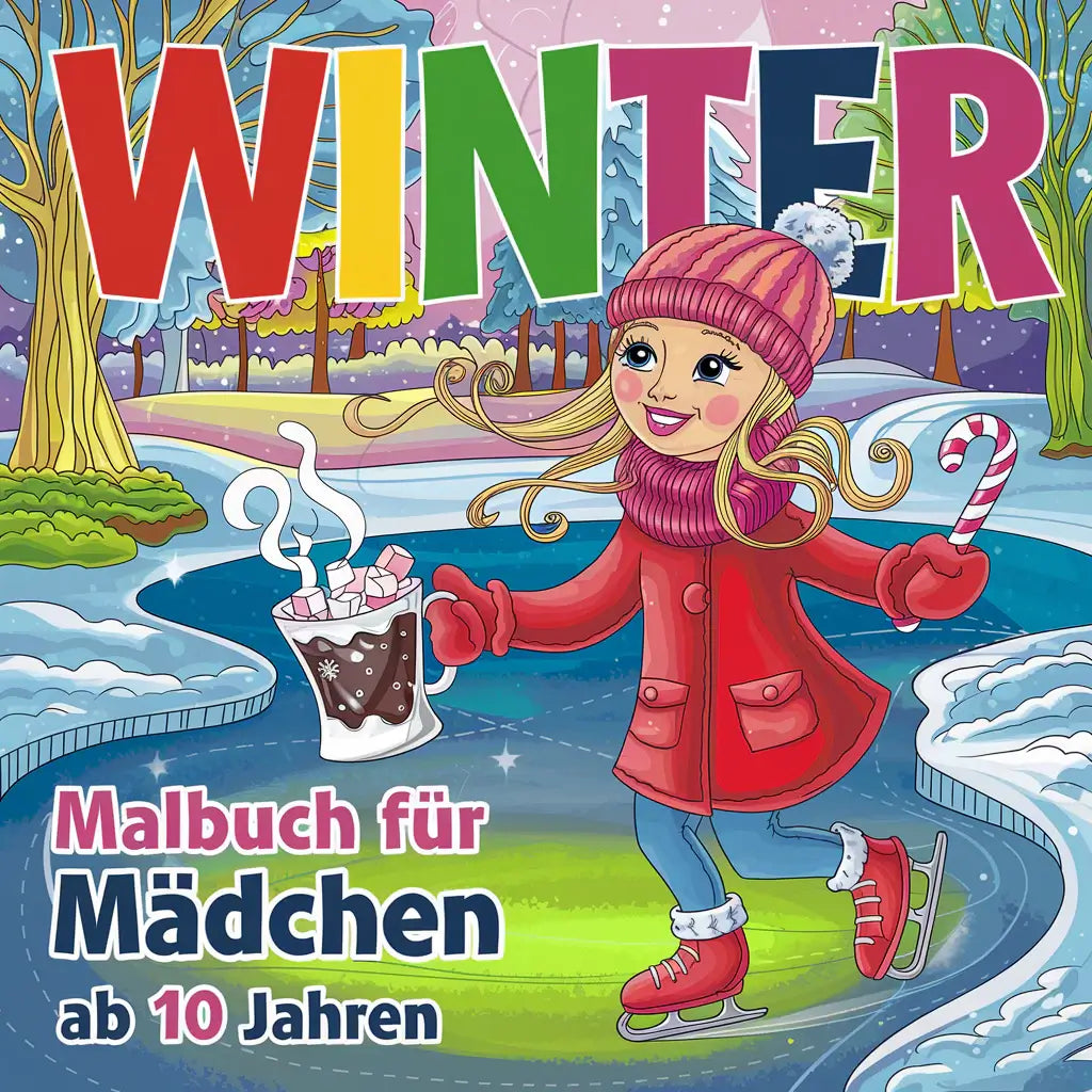 Mein Cooles Mädchen Winter Malbuch. 51 einzigartige Motive. Viel Malfläche & liebevolle Details. PDF-Datei zum Sofort-Download! Wähle dein eigenes Papier - Lilidesigns